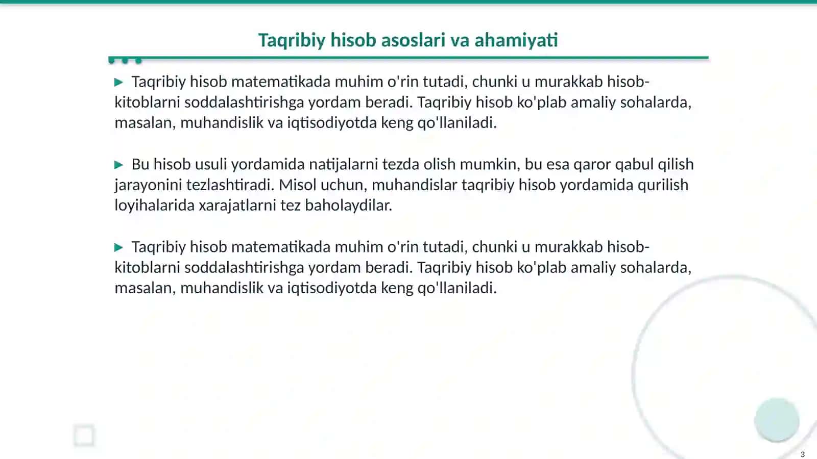 Taqribiy hisob absolyut va nisbiy xato sonlarni yaxlitlash usullari 3