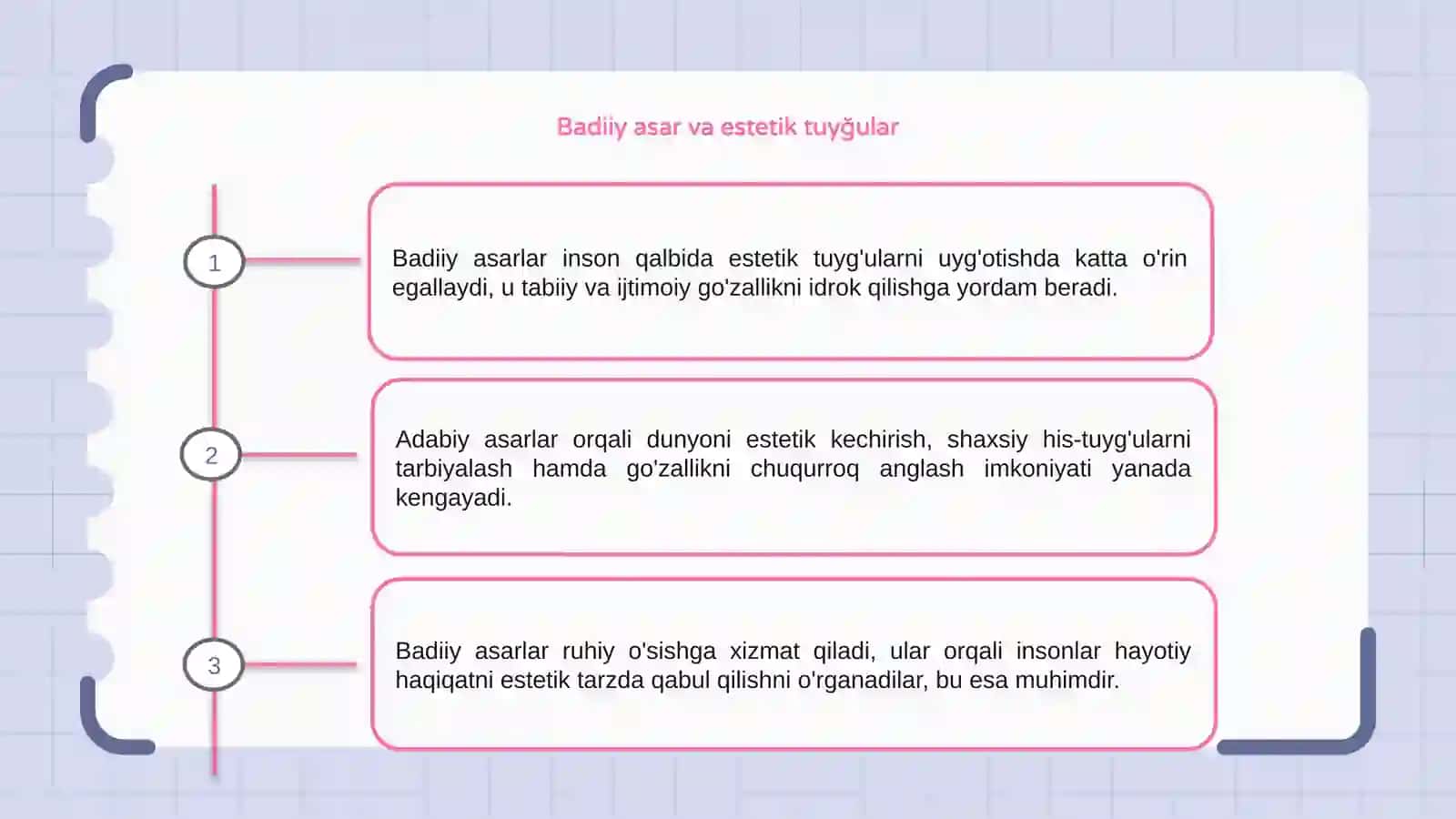 Dunyoning estetik idrok etishda badiiy asarlarning ahamiyati 3