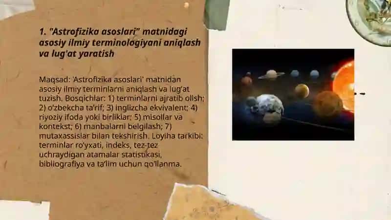 Astrofizika asoslari matni tahlili (mutaxassislikka oid matnlar ustida ishlash) 3