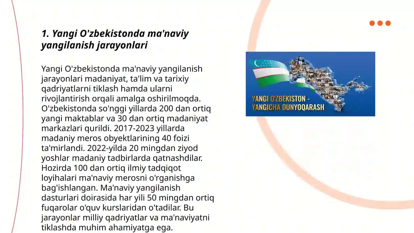Yangi O'zbekistonda ma'naviy yangilanish jarayonlari 3