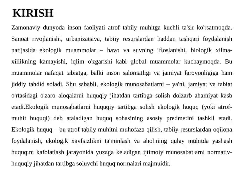 Ekologik munosabatlar va huquqiy tartibga solish 3
