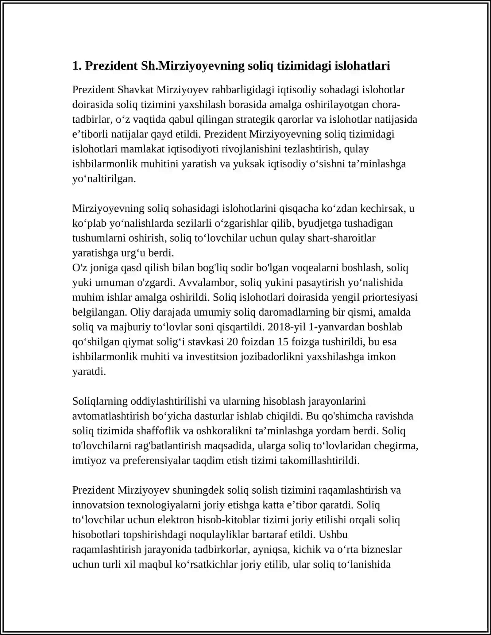 PRIZIDENT SH.MIRZIYAEVNING IQTISODIY SOHADAGI ISLOHATLARI 3