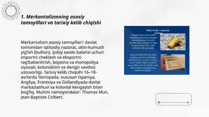 Merkantalizm: Xalqaro savdo va boylik to'plash haqidagi talimot Abduraxmonov Azamat 3
