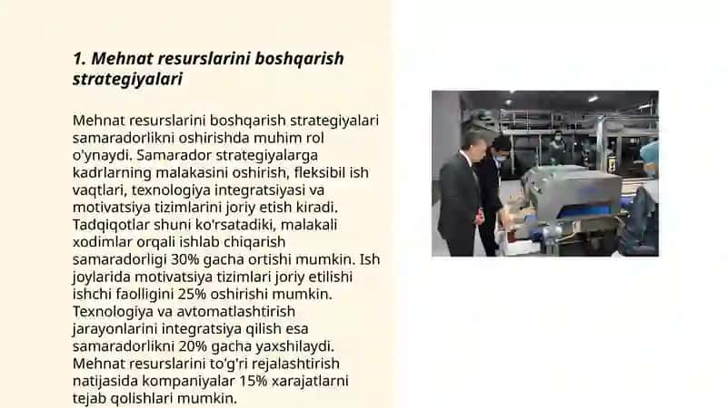 Korxonalarda mehnat resurslaridan foydalanish samaradorligini oshirish yoʻllari 3