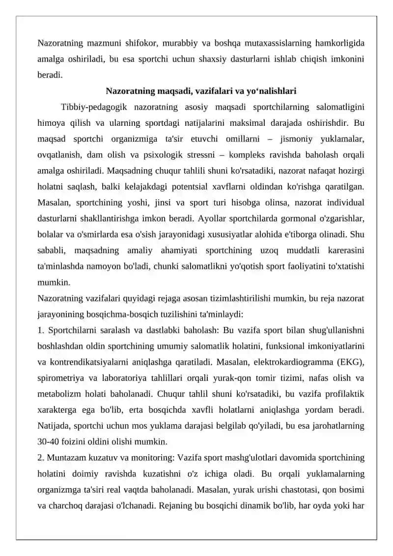 Sportchilarning tibbiy-pedagogik nazorati, sport anamnezi va jismoniy rivojlanishi 3