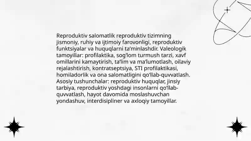 Reproduktiv salomatlikning valeologik tamoyillari 3