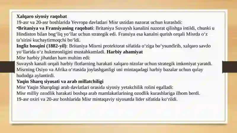 Misrning qishloq xo‘jaligi va iqtisodiy resurslari 3
