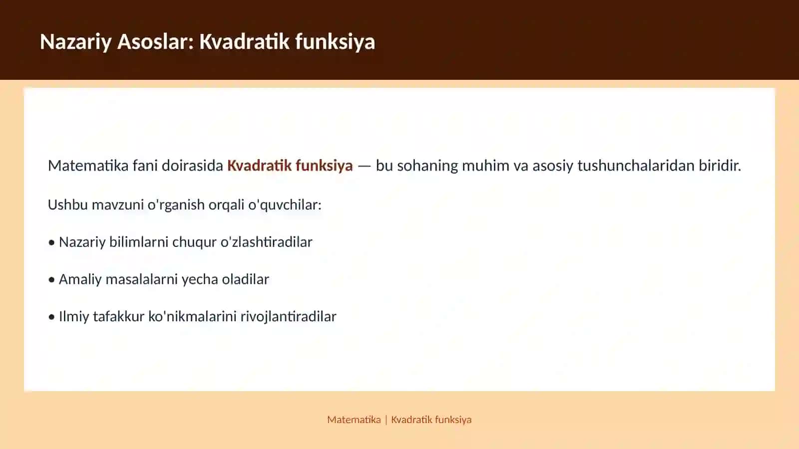 MATEMATIKA Funksiya grafigi 3