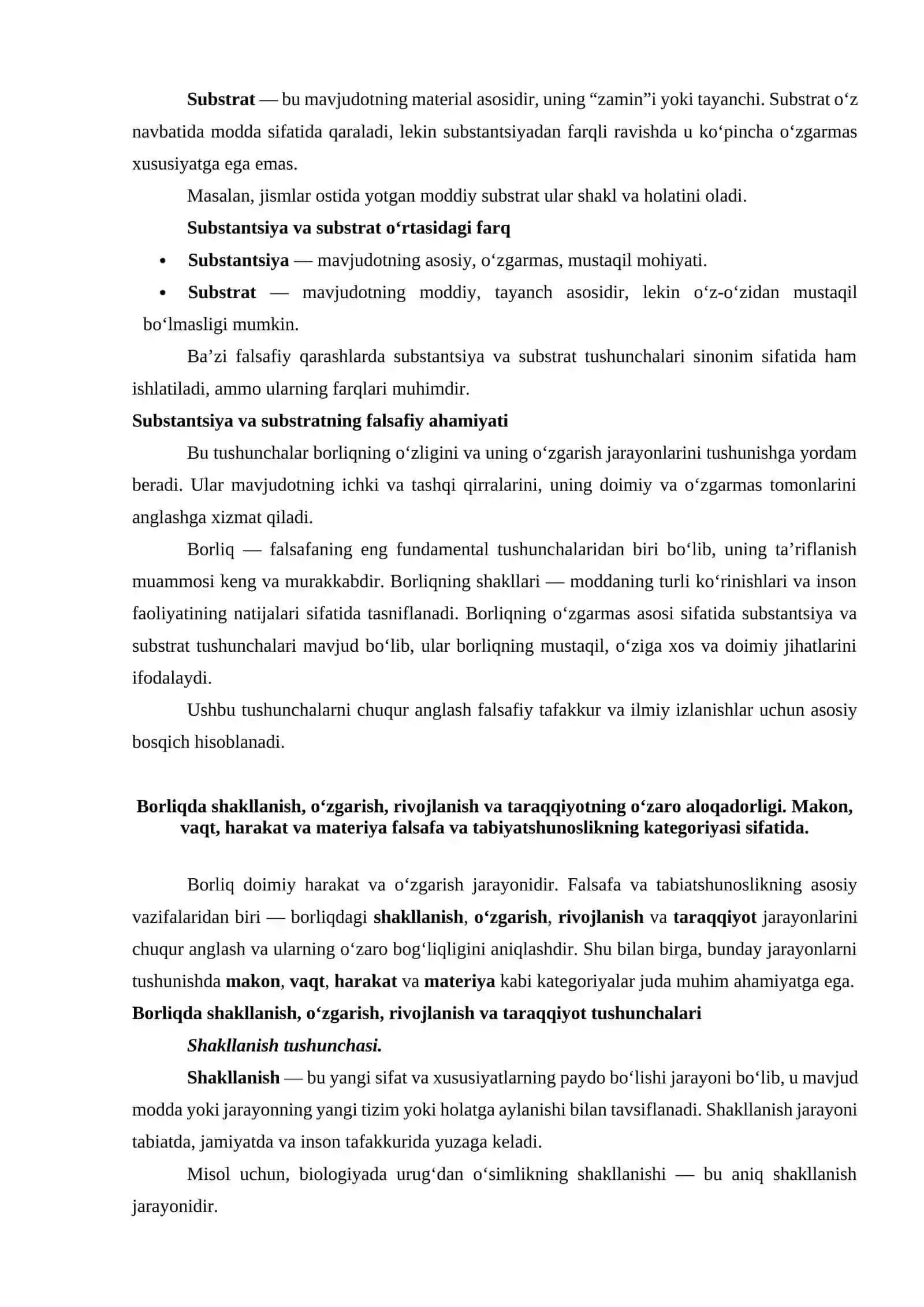 BORLIQ (ONTOLOGIYA) VA RIVOJLANISH FALSAFASI 3