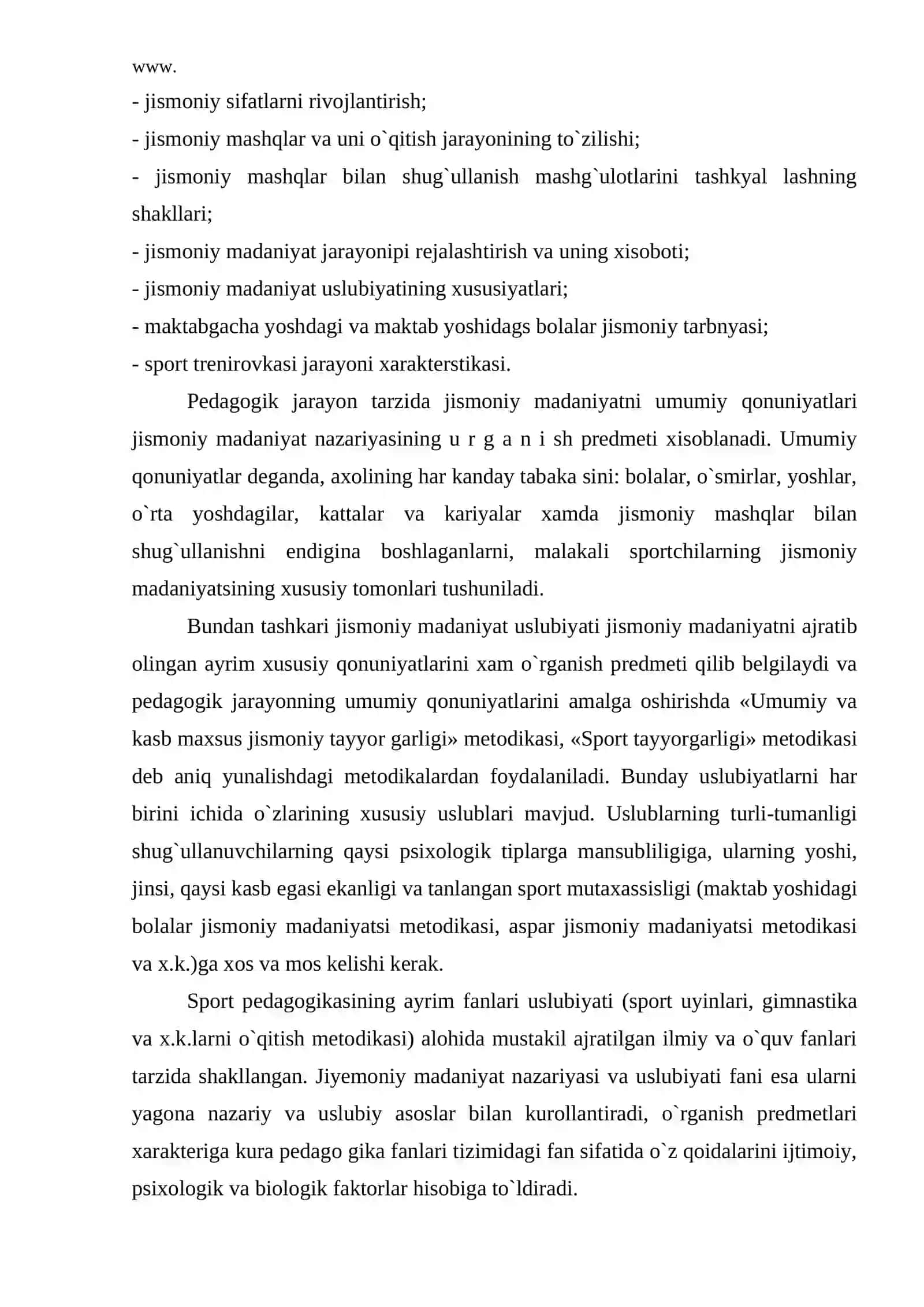 Jismoniy madaniyat nazariyasi va metodikasi faniga kirish 3
