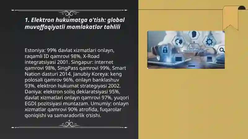 Elektron hukumatni joriy etishning jahon tajribasi wuni 3