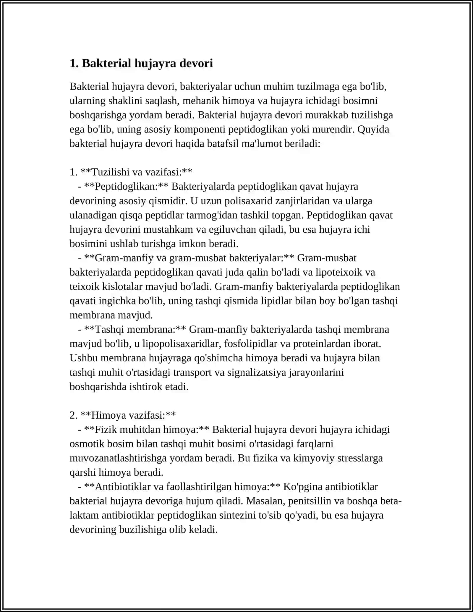 REFERAT Mavzu: BAKTERIAL HUJAYRALAR TUZILISHI 3