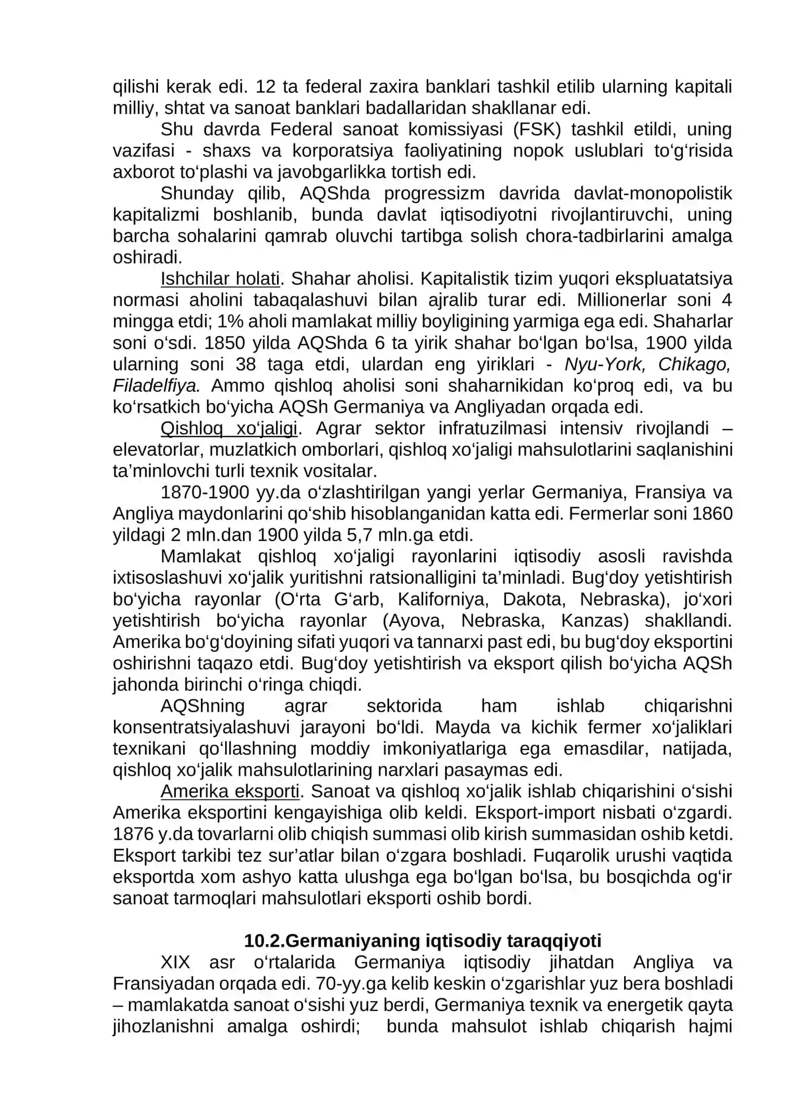 Etakchi kapitalistik mamlakatların iqtisodiy taraggiyoti (XIX asr oxiri-XX asr boshi) 3