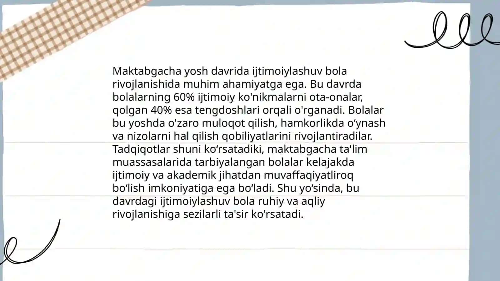 Maktabgacha yosh davrda ijtimoiylashuvning tabiiy va ijtimoiy-madaniy jihatalari 3