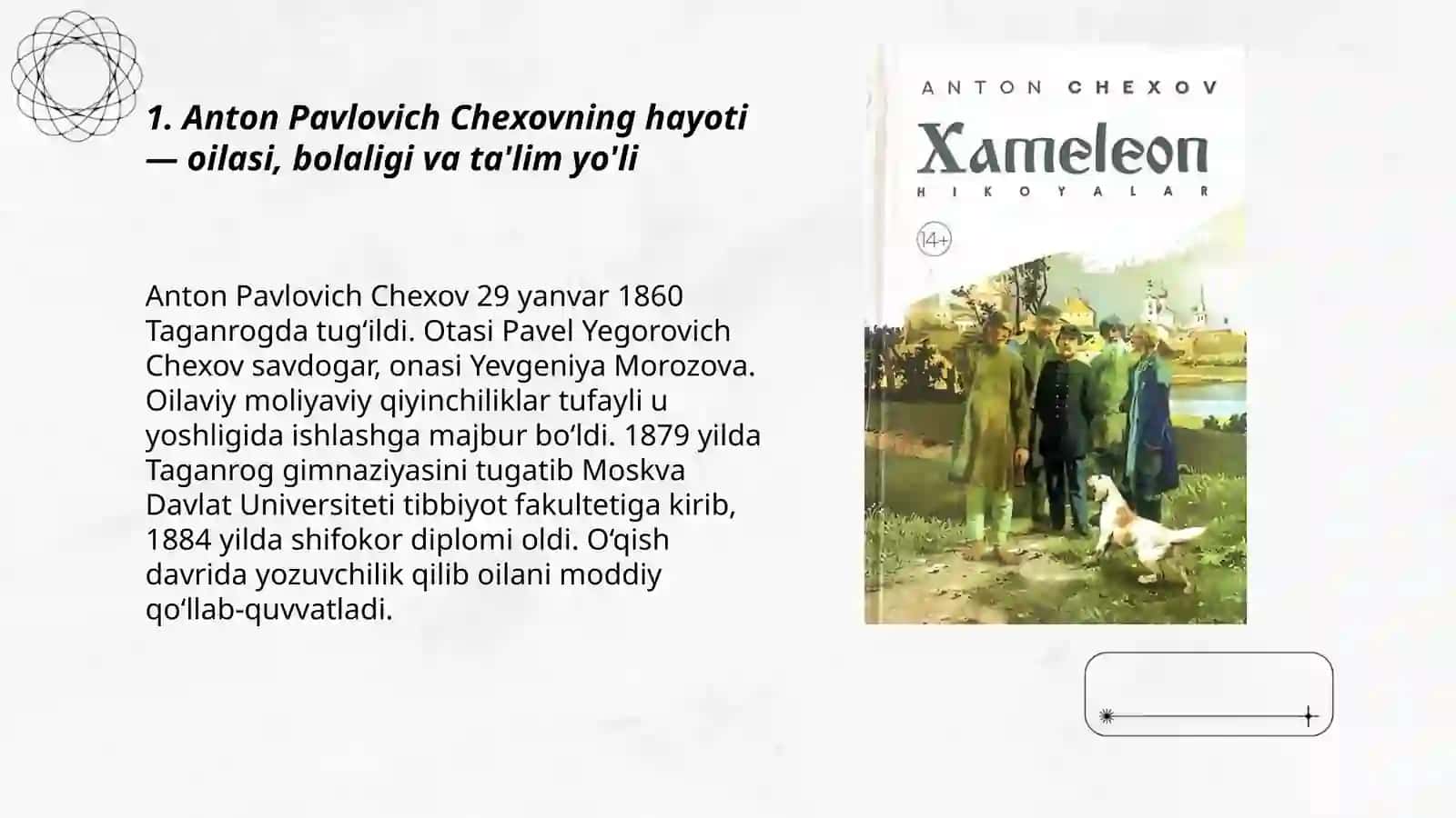 Anton Pavlovich Chexov hayoti, ijodi, hikoyalari, va adabiy-tanqidiy maqolalari 3