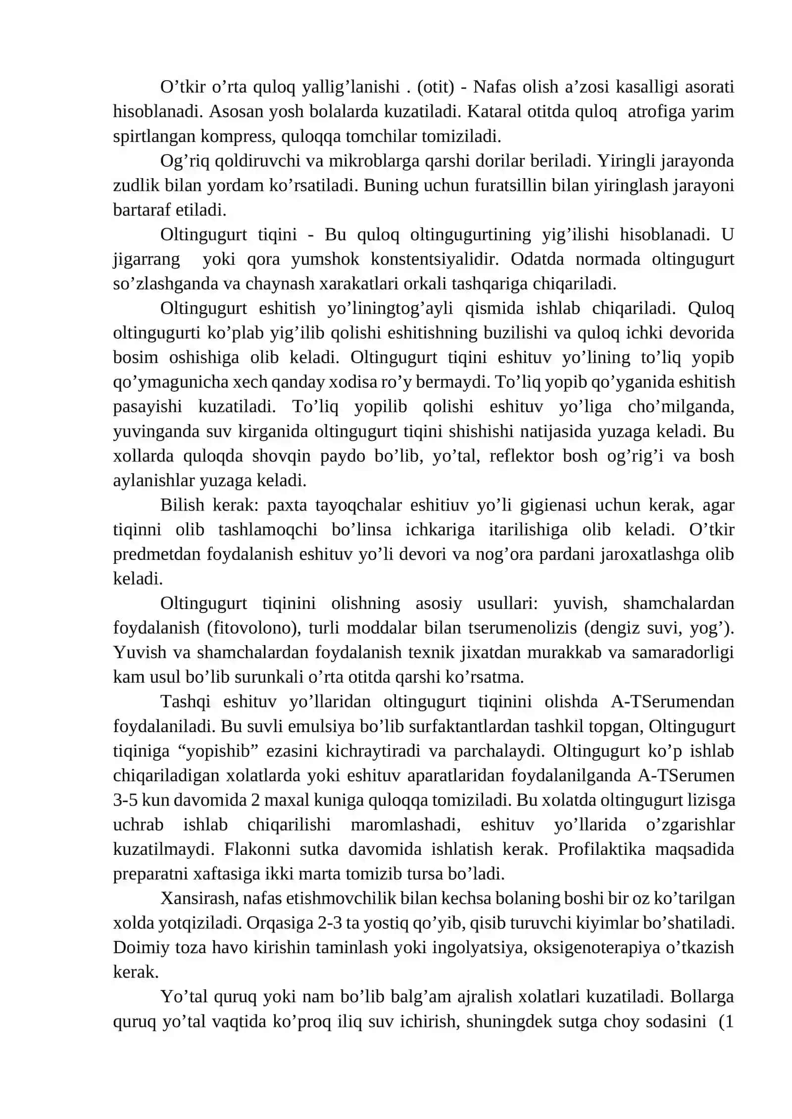 NАFАS А’ZОLАRI KАSАLLIKLАRI BILАN KАSАLLАNGАN BОLАLАR KUZАTUVI VА PАRVАRISHI 3