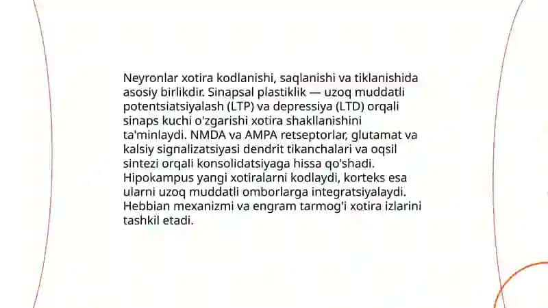 Xotiraning fiziologik asoslari 3