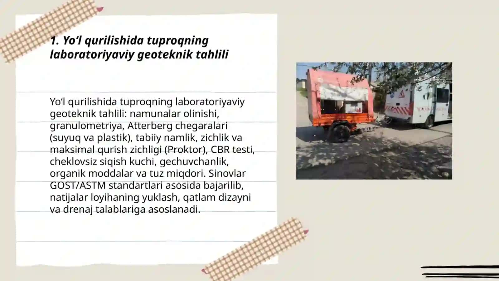 Yoʻl qurilishida tuproqning laboratoriyaviy geoteknik tahlili 3