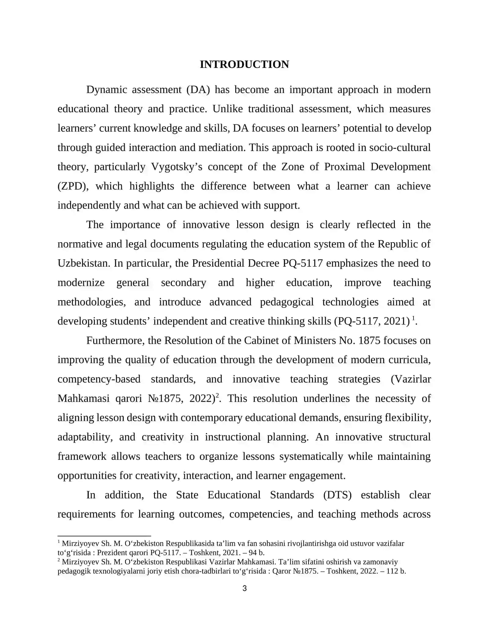 DYNAMIC ASSESSMENT IN ENGLISH LANGUAGE LEARNING 3