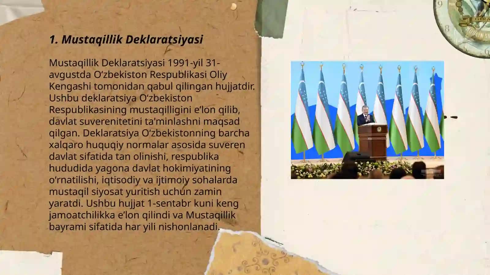 Mustaqil Õzbekiston Respublikasining tashkil topishi va uning tarixiy ahamiyati 3