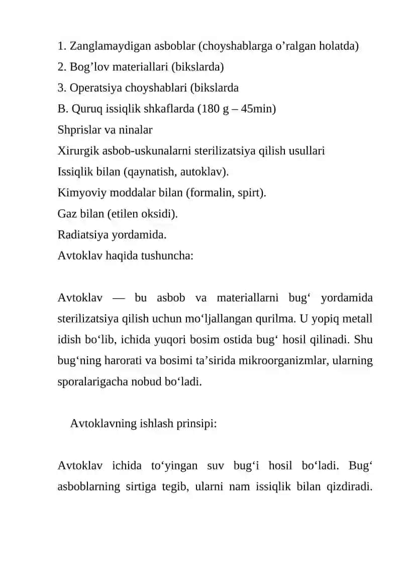 Aseptika tushinchasi. Infeksiya yuqish yo’llari va manbalari 3