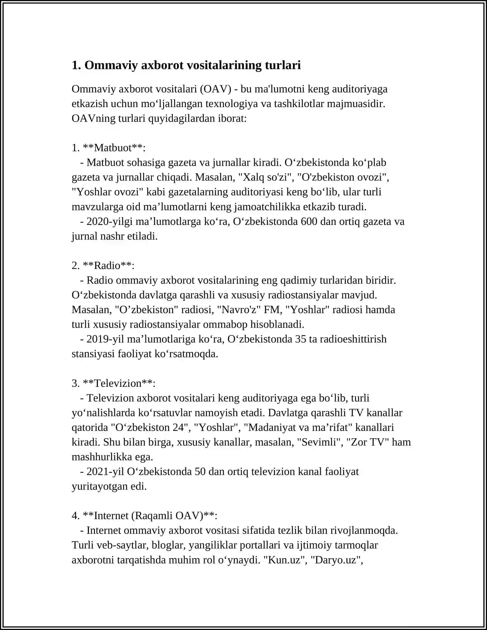 Ommaviy axborot vositalarining turlari 3