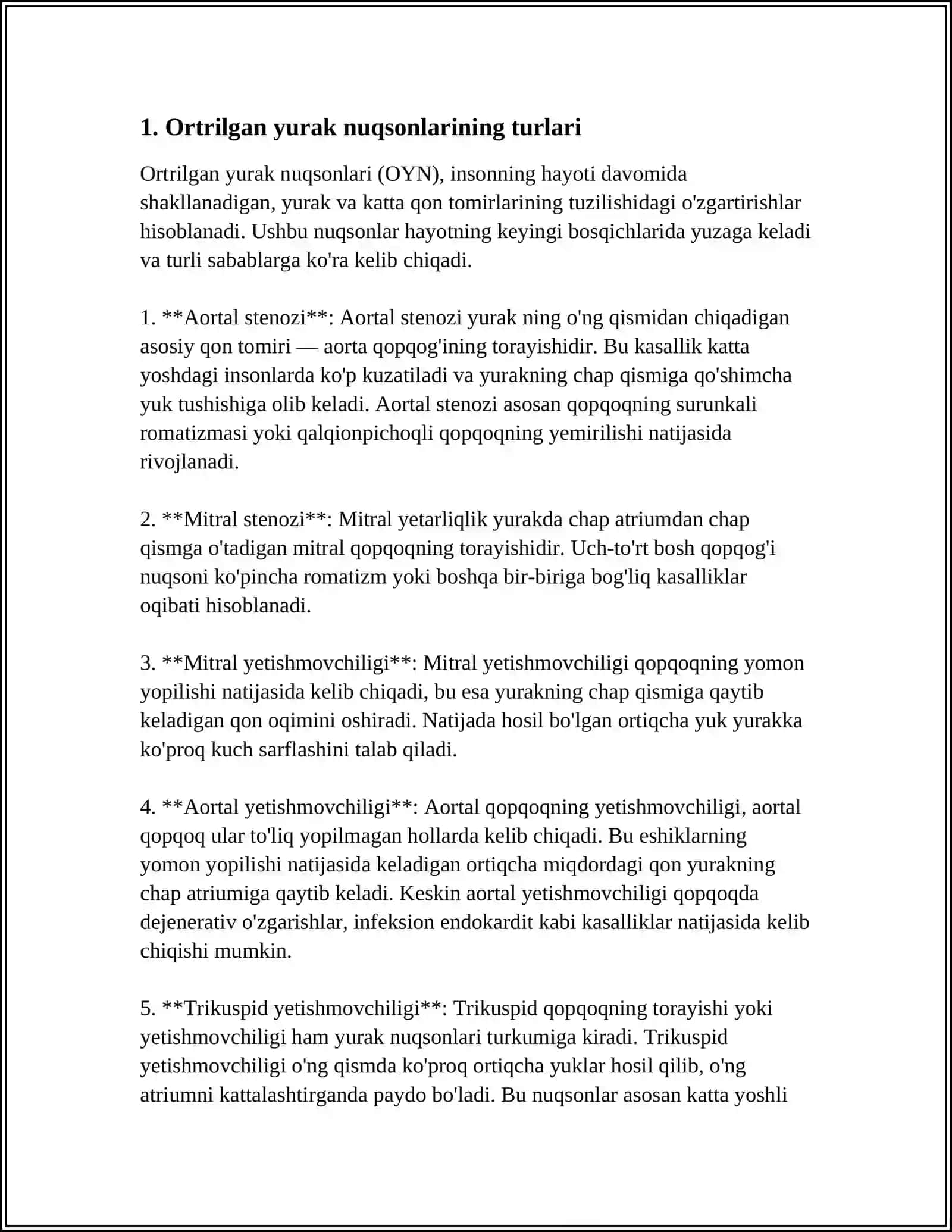 ORTRILGAN YURAK NUQSONLAR VA KARDIOMIOPATIYALAR 3
