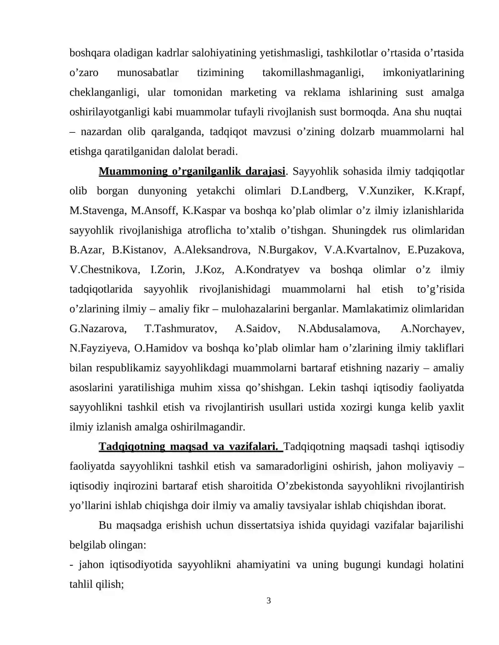 Iqtisodiyotni modernizatsiyalash sharoitida sayyohlikning tashqi iqtisodiy faoliyatdagi o’rni va ahamiyati 3