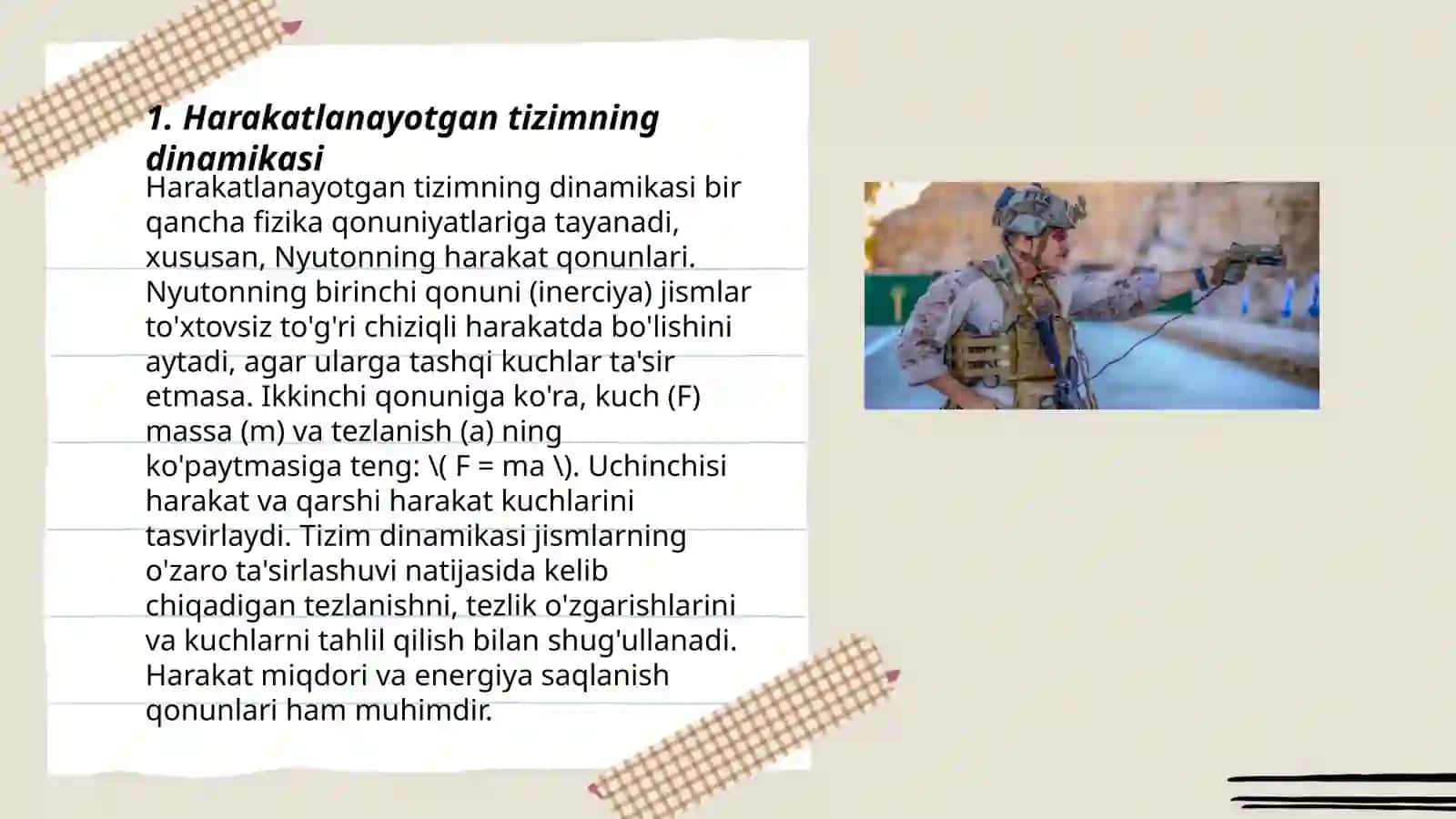 Ilgarilanma harakat qilayotgan no inertsial tizimdagi inertsiya kuchlari 3