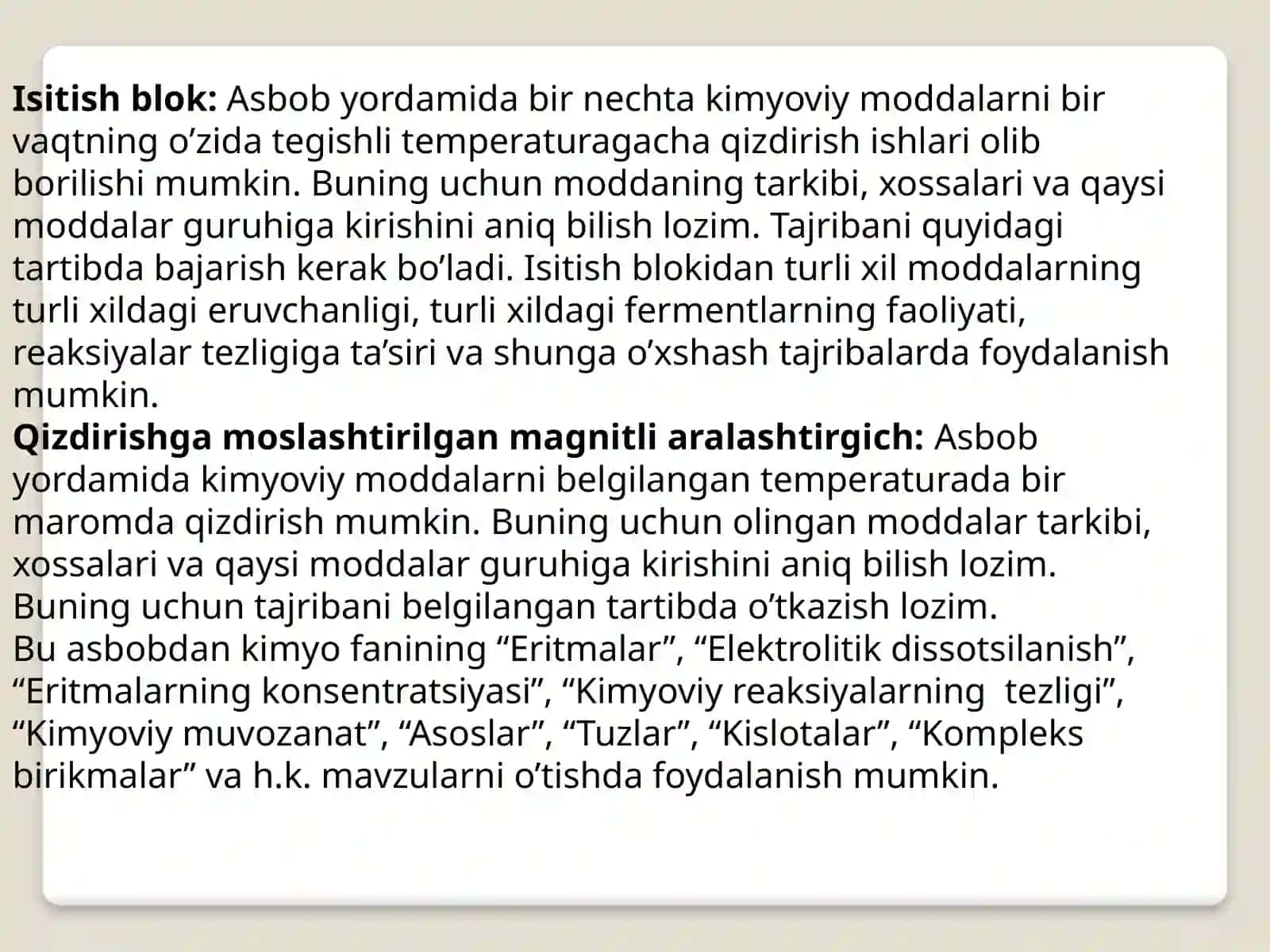 Kimyo laboratoriya xonasining mebellari va jixozlari 3