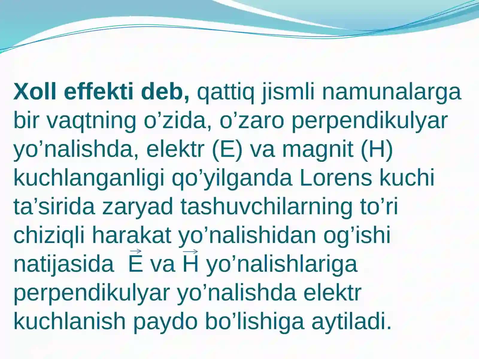 Xoll effektini o’rganish, qurilmasi ishlatish jarayoni va elektrofizik natijalarni olish mavzusida tayyor taqdimoti 3