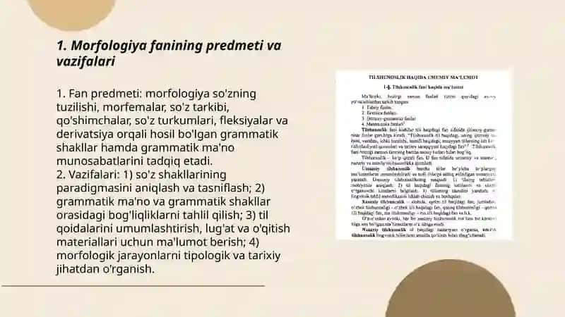 Morfologiya. Grammatik ma’no va gramatik shakllar 3