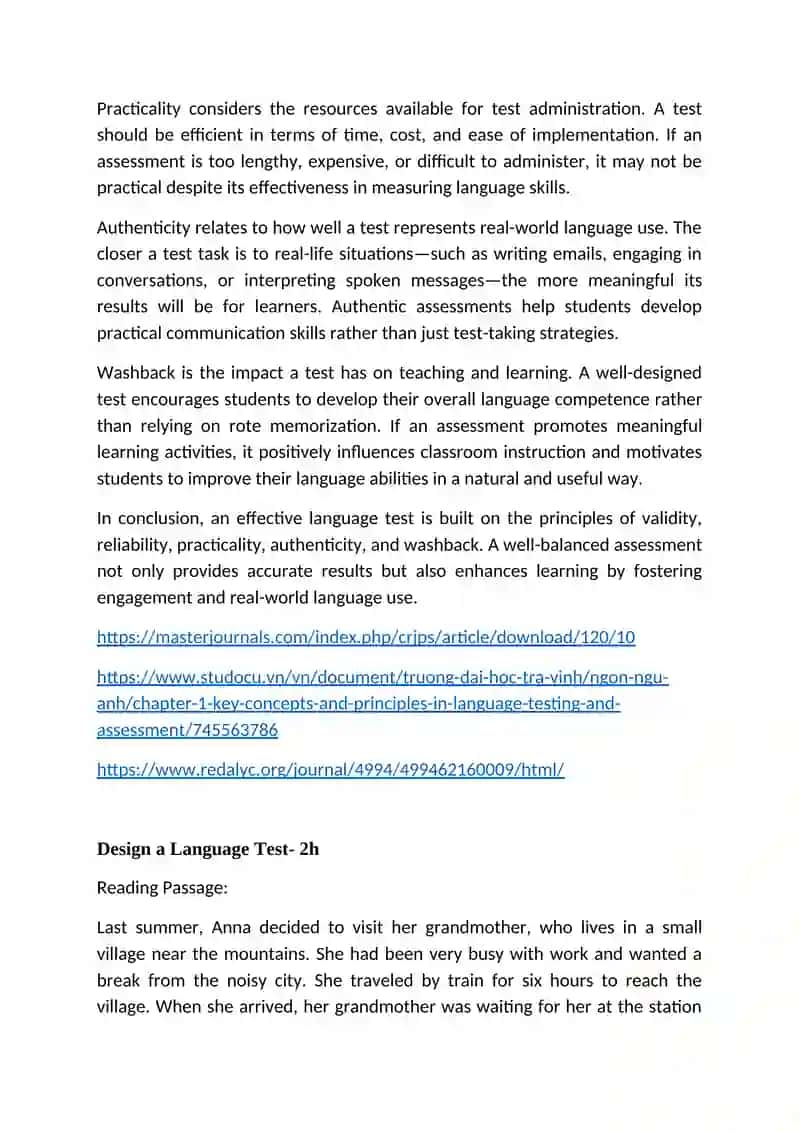Principles of Language Assessment and Test Design 3