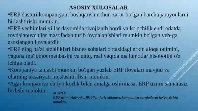 Biznesda ERP va CRM tizimlaridan samarali foydalanish 3