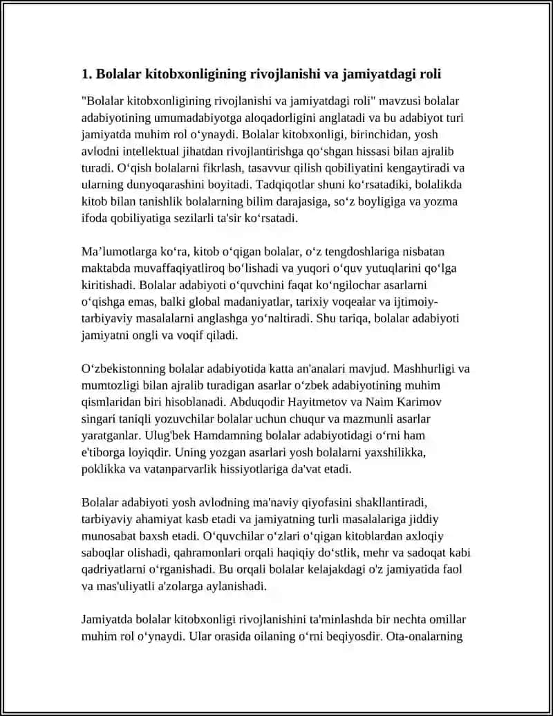 Bolalar Kitobxonligi Haqida. Bolalar Adabiyotining Umumadabiyotga Aloqadorligi 3