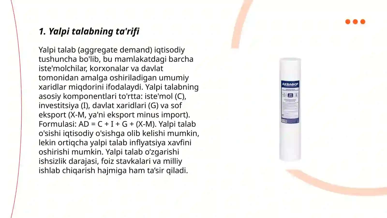 Yalpi talab yalpi taklif modeliga umumiy tavsif 3