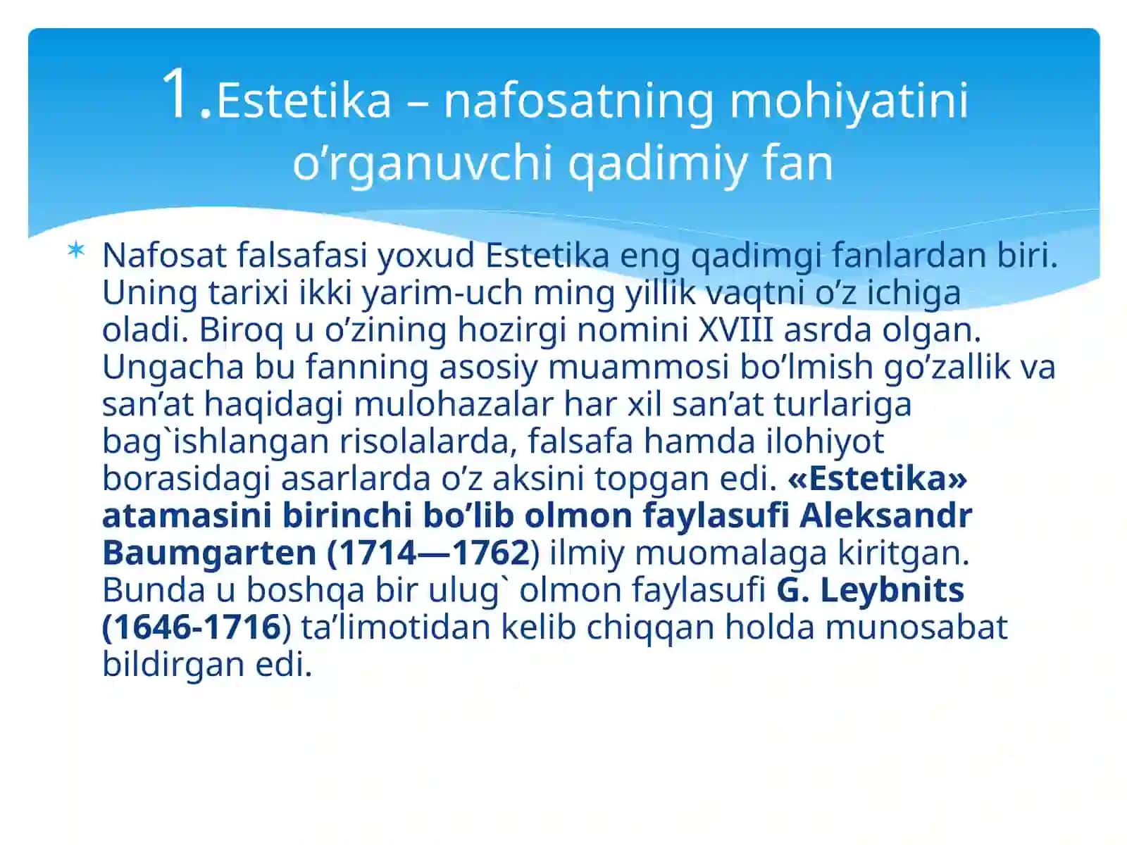 Nafosat falsafasi (Estetika) 3