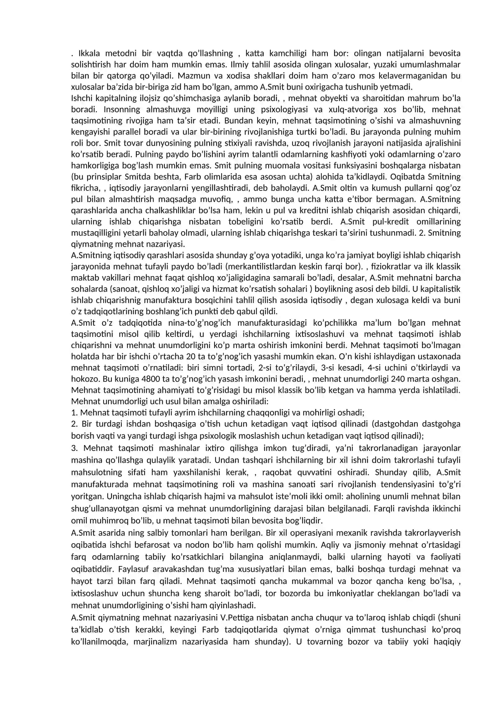 KLASSIK IQTISODIY MAKTABNING TO’LA SHAKLLANISHI. A.SMIT VA D. RIKARDOLARNING IQTISODIY TA’LIMOTLARI 3