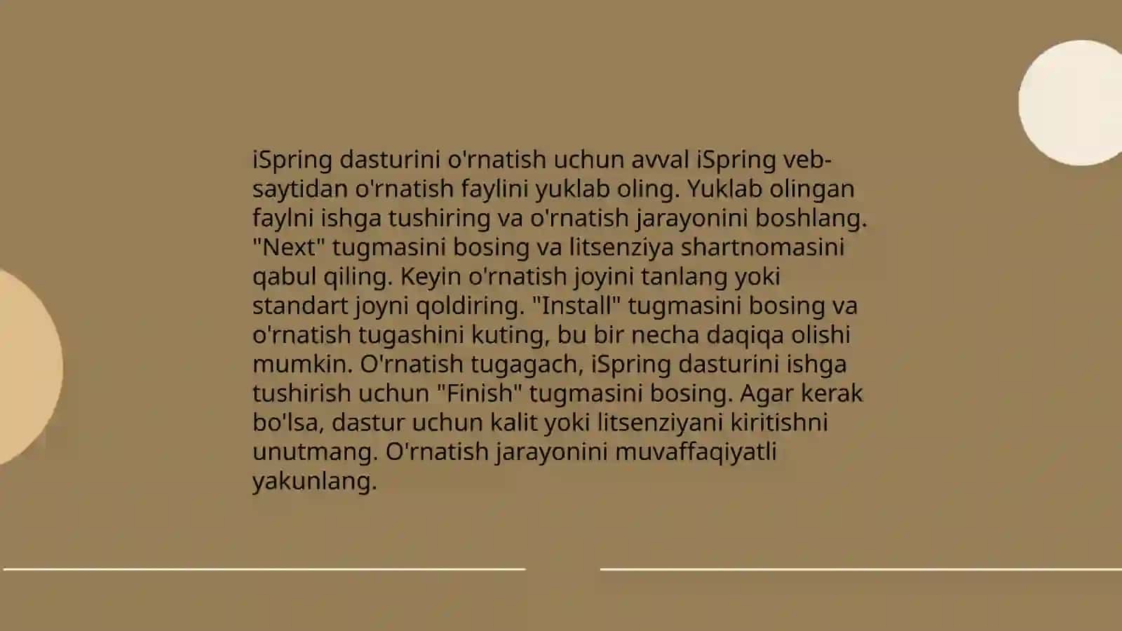 ISpring dasturini o'rnatish, sozlash va nazorat testlari yaratish 3