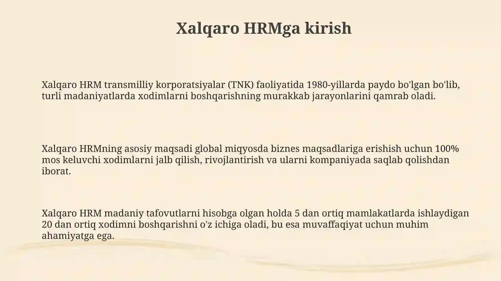 Xalqaro  inson resurslarini boshqarishda  ishga  qabul qilish  va kadrlarni  ushlab  qolish  strategiyalari 3