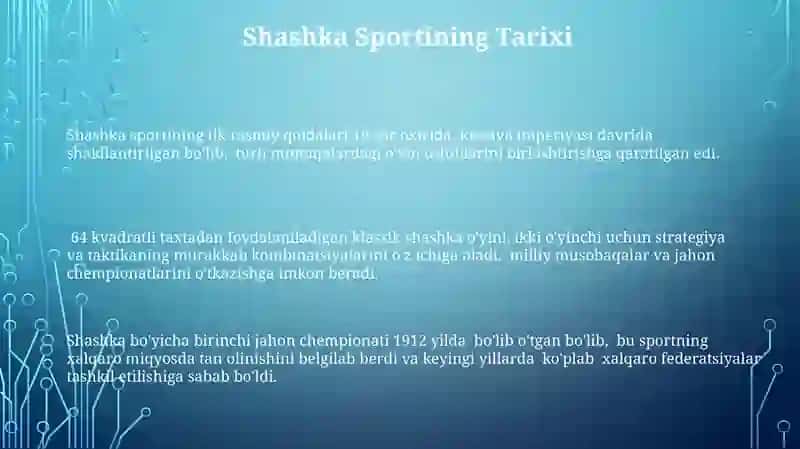 Shashka Sport turi haqida 3