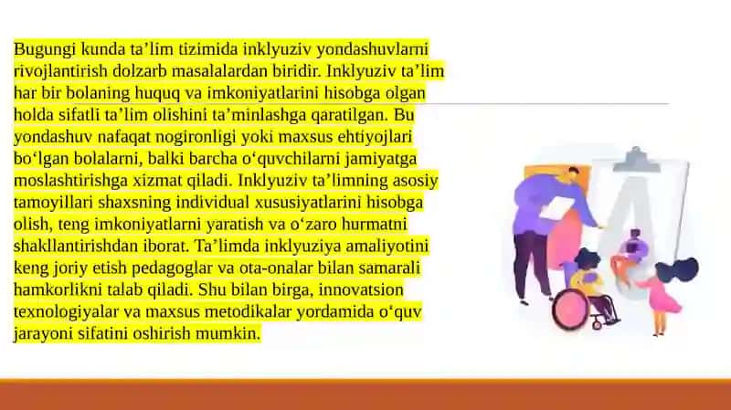 Inklyuziv ta'lim tamoyillari rivojlanish isdiqbollar 3