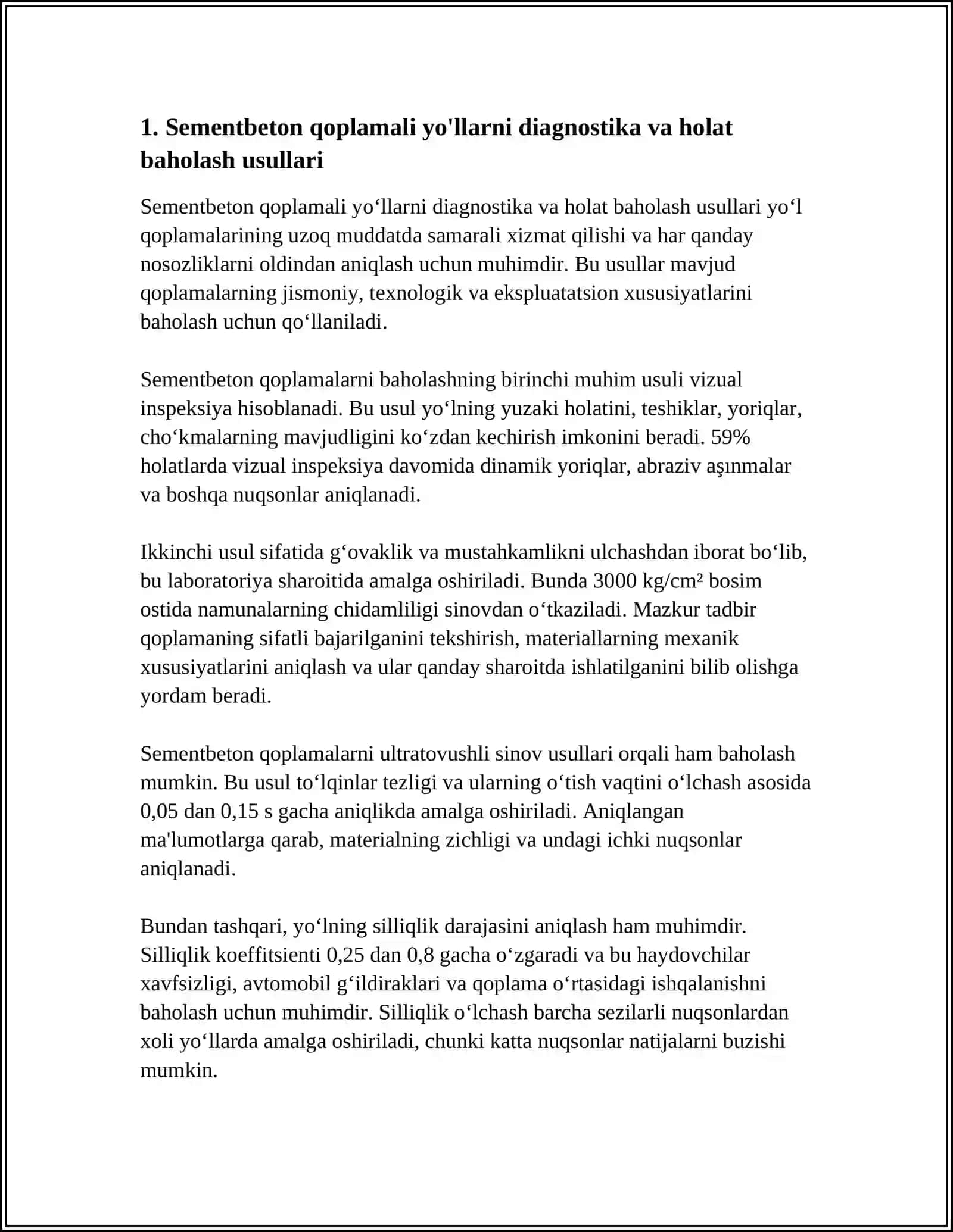 SEMENTBETON QOPLAMALI AVTOMOBIL YOʻLLARNI REKONSTRUKSIYA QILISH 3
