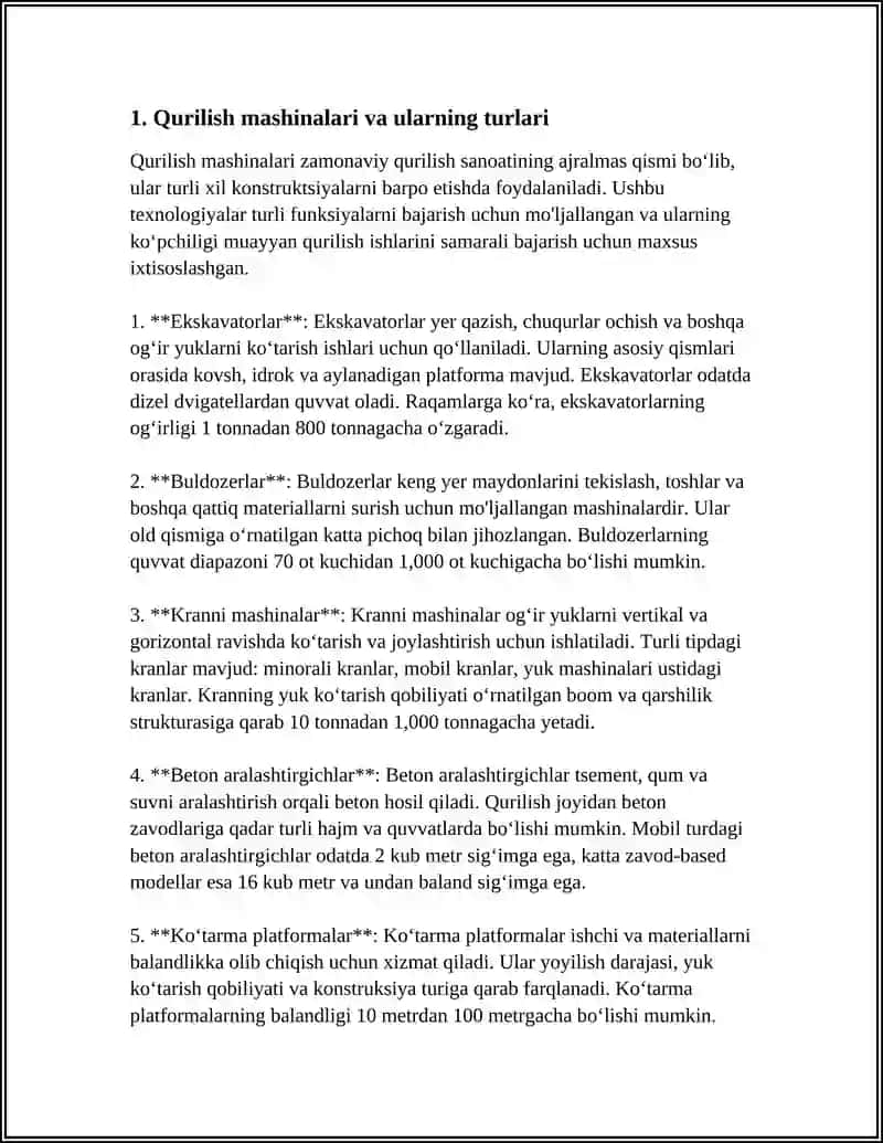 MASHINA VA MEXANIZMLARNI TURLARI VA ULARNING QOʻLLANILISH SOHALARI 3