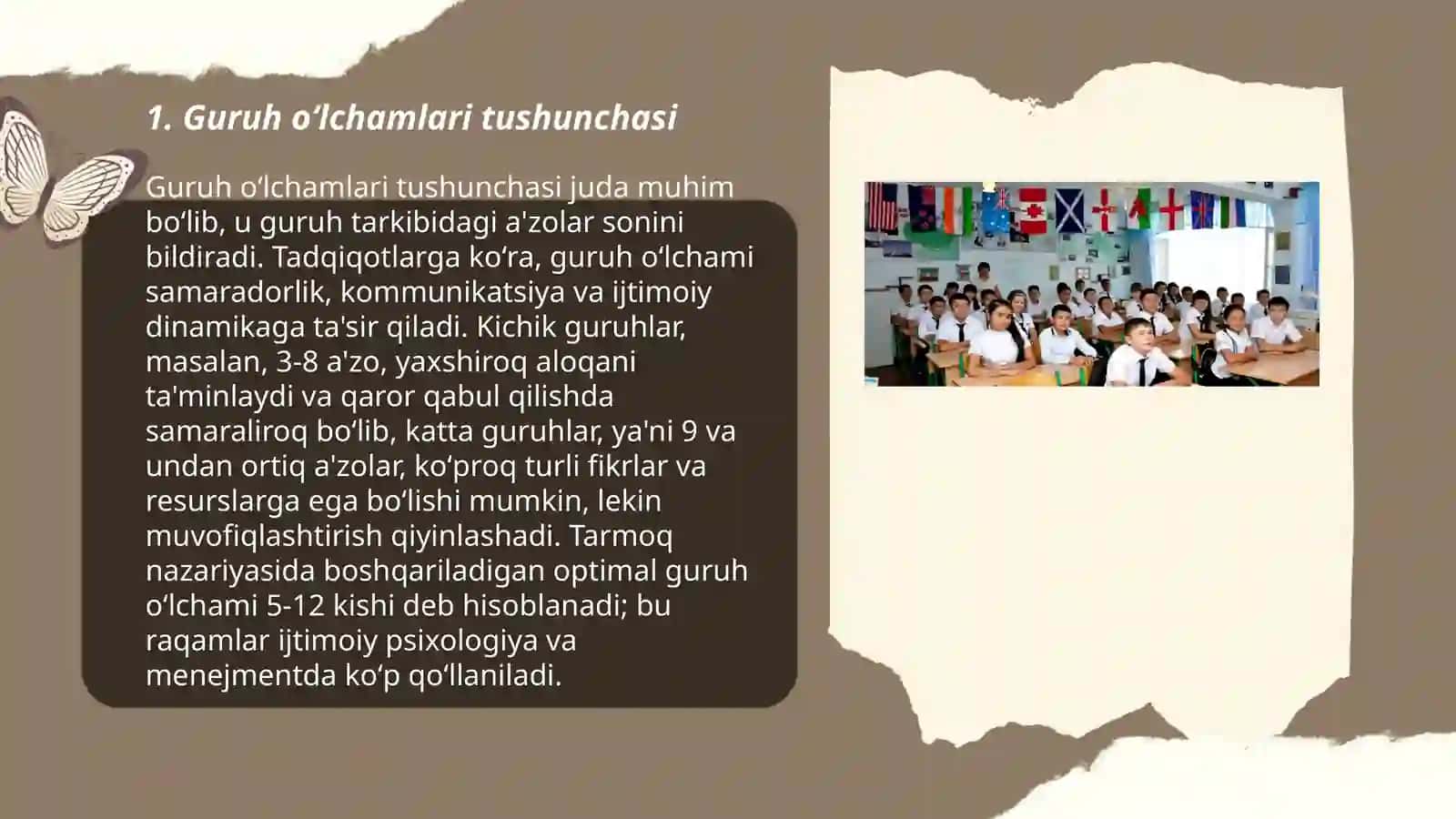 Guruh oʻlchamlari va uning tizimi 3
