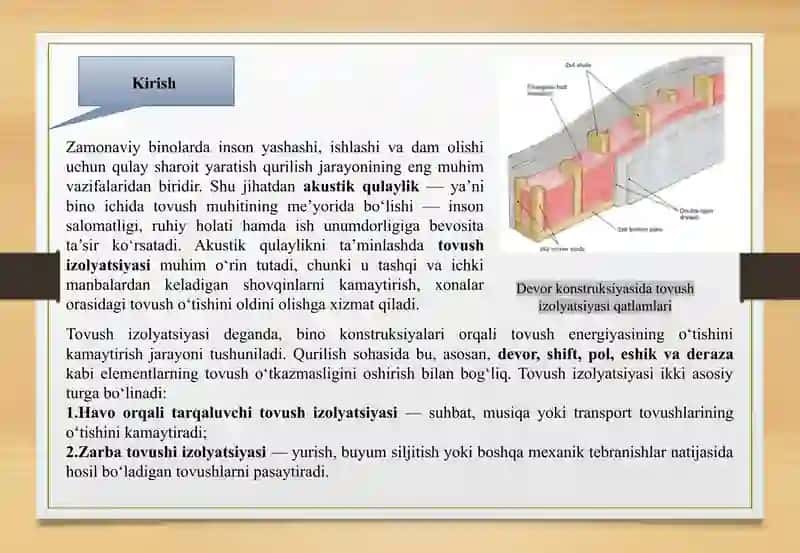 TO’SIQ KONSTRUKSIYALARINING TOVUSH IZOLYATSIYASI 3