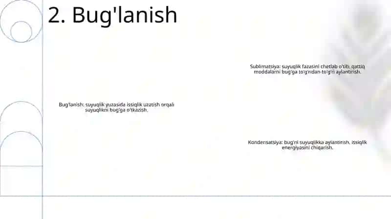 Suv Bug'I Xolatining O'Zgarishidagi Asosiy Termodinamik Jarayonlar 3