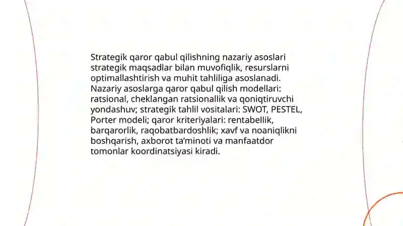 Strategik qarorlarni rejalashtirish 3