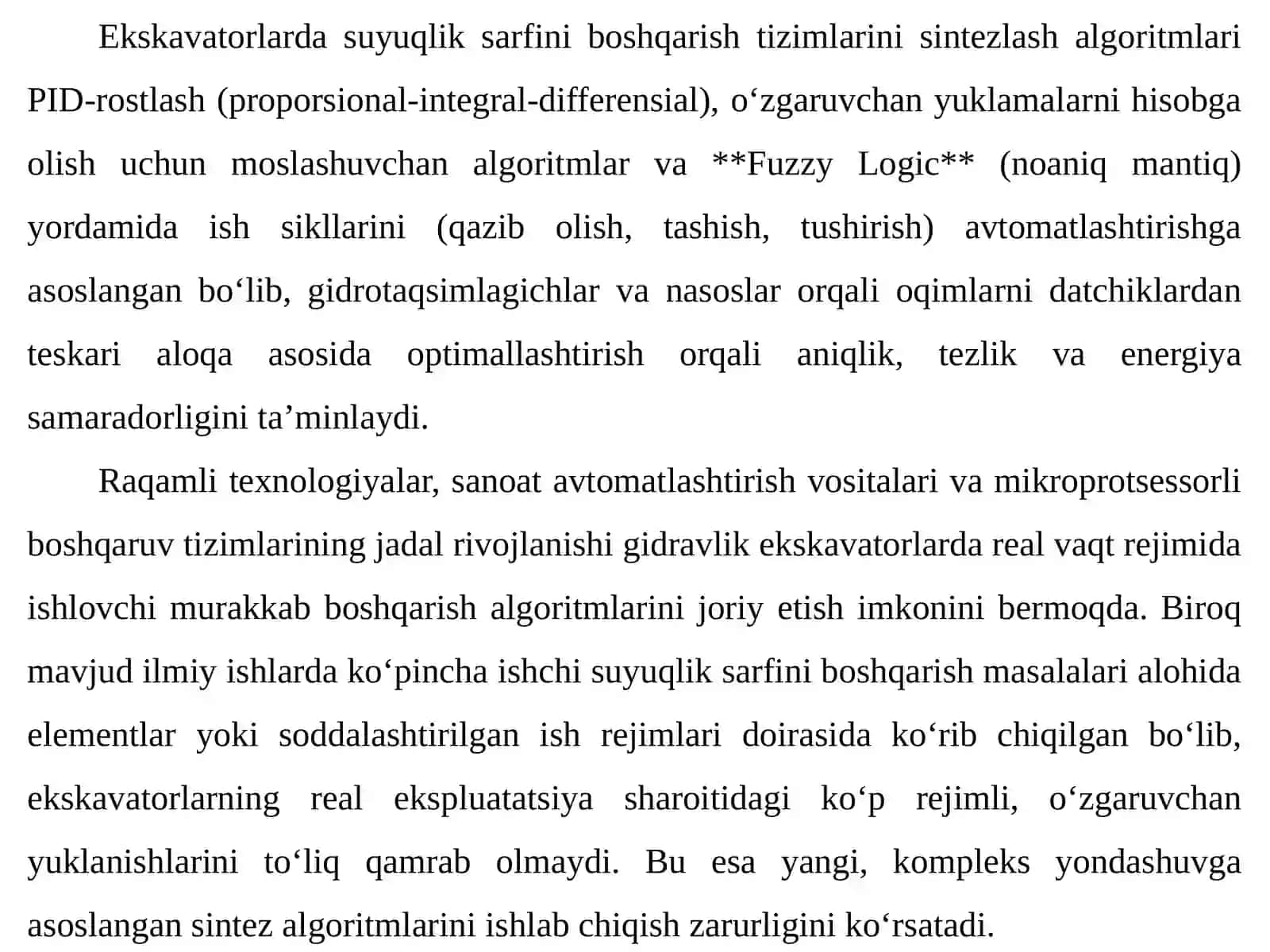 Gidravliktizimlardagi ishchi suyuqlik sarfini avtomatlashtirilgan boshqarish tizimini sintezlashalgoritmlari 3