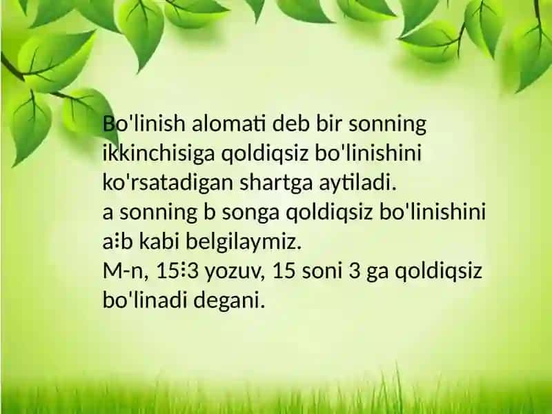 Bo'linish alomatlari 3